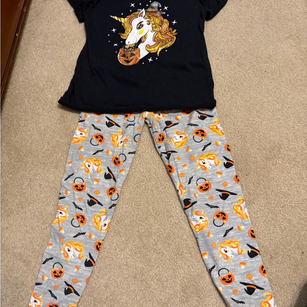 Btween Girls Unicorn Halloween Legging Set Size 8 🎃🦄